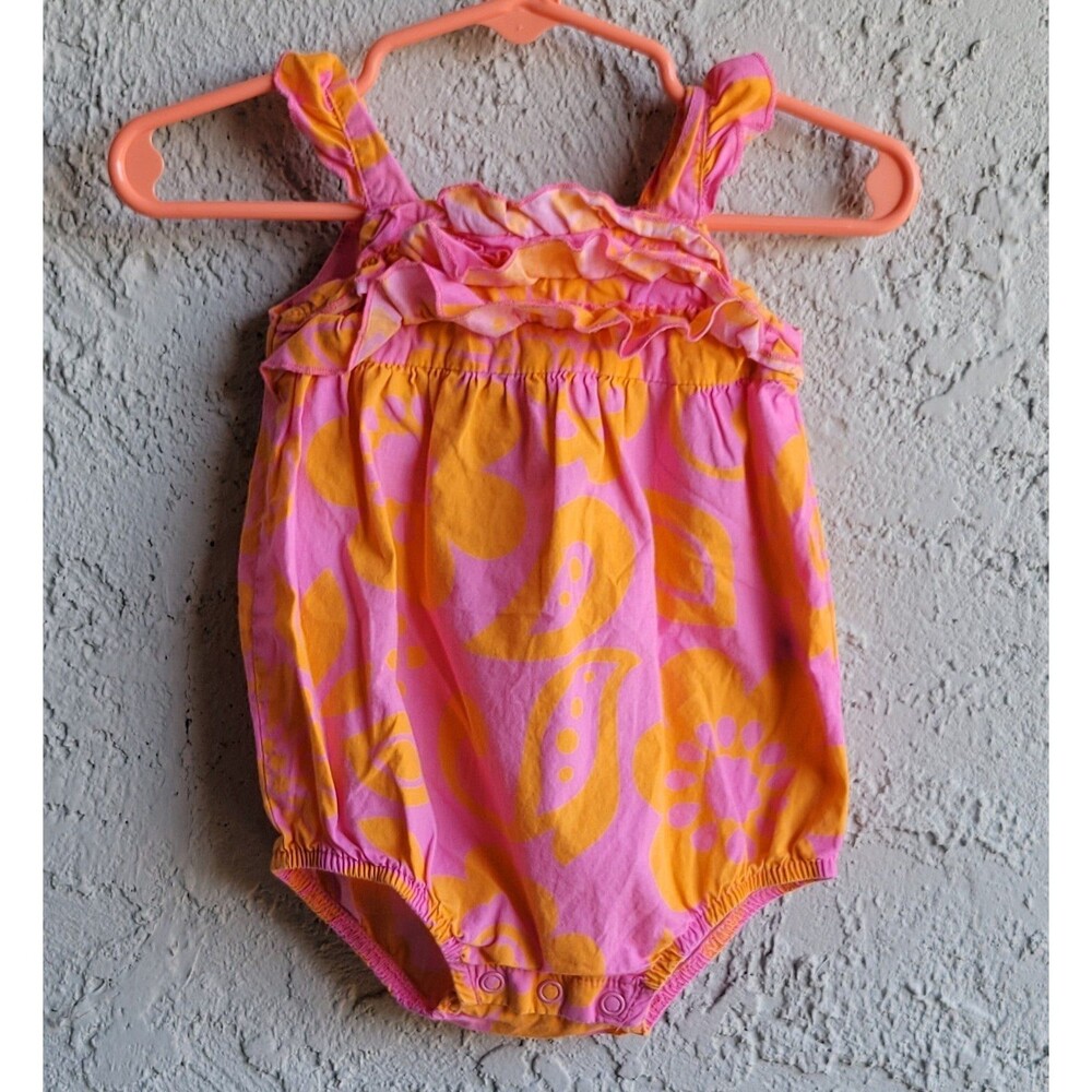 Carter's Orange/Pink Romper Size 3 Months